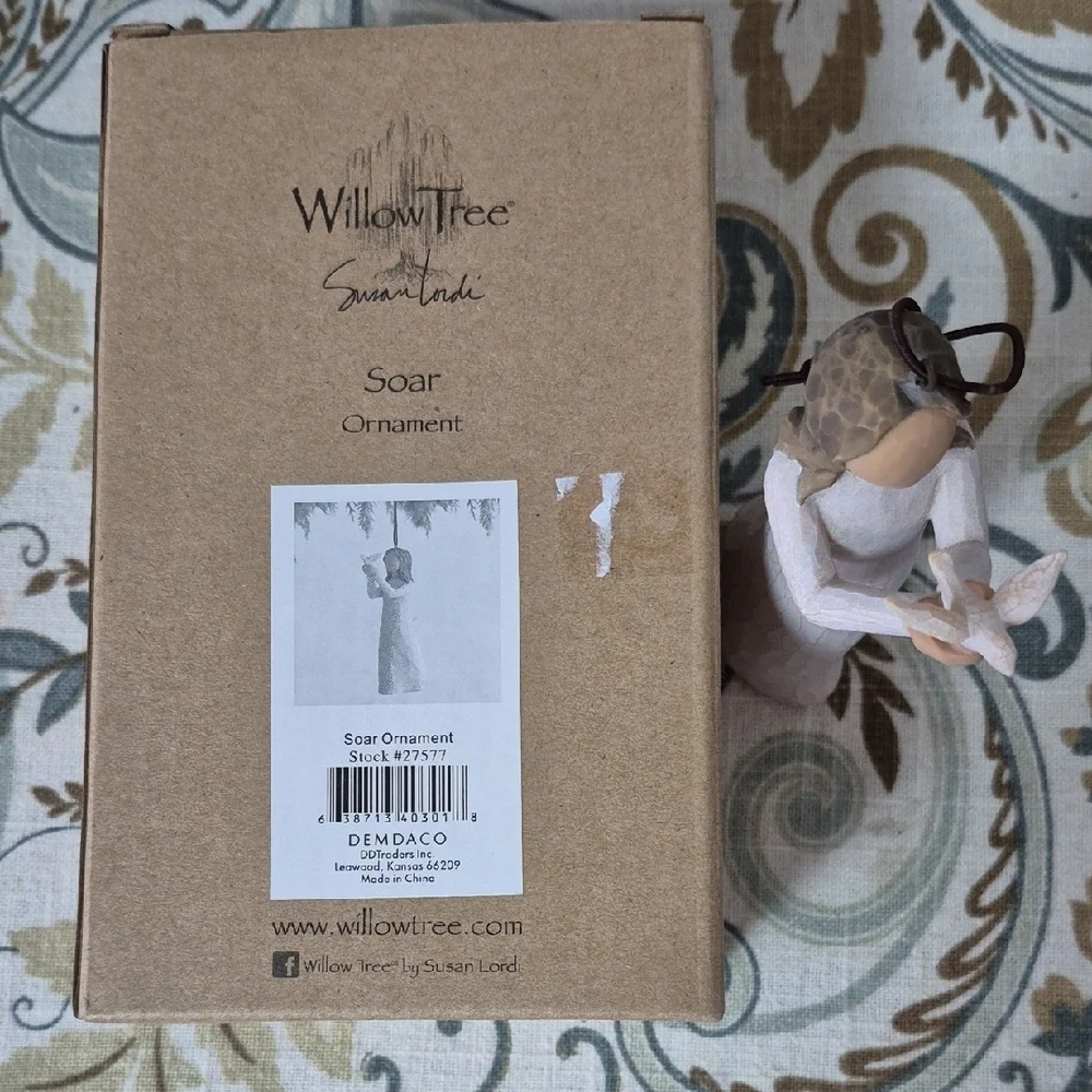 Willow Tree Soar Ornament with Cream Dress and White Dove